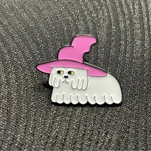 $5 Bundled White Dog with Witch Hat Enamel Pin Halloween